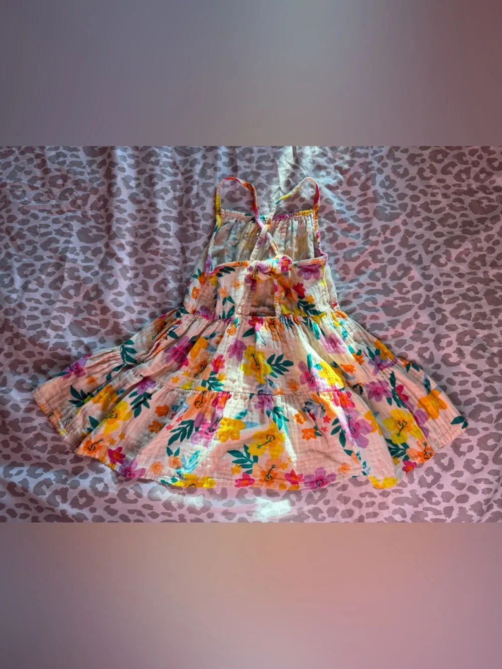 Cat and Jack Toddler Girls Floral Dress w/ open back